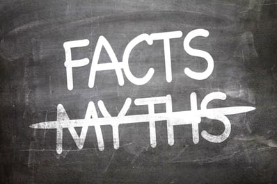 Facts Myths written on a chalkboard-1